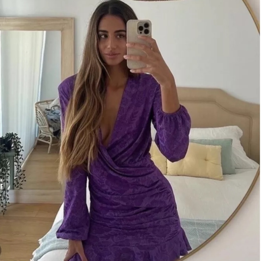 Zara purple mini dress blogger favorite - Picture 7 of 9